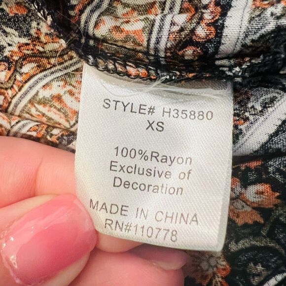 Hagel Crop Top XS Cold Shoulder Multicolor Ruffle Boho Y2K Festival Prairie Chic - Picture 9 of 10